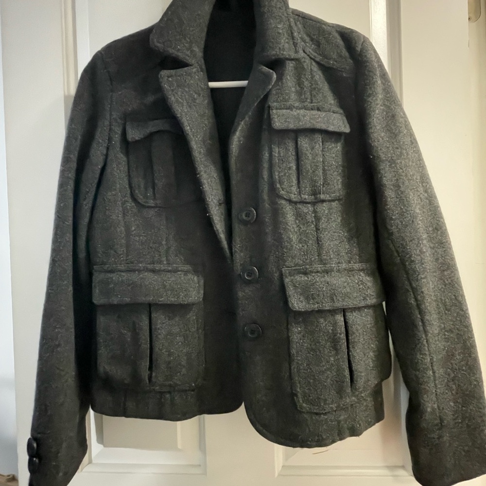 American Eagle Outfitters Charcoal Military Jacket